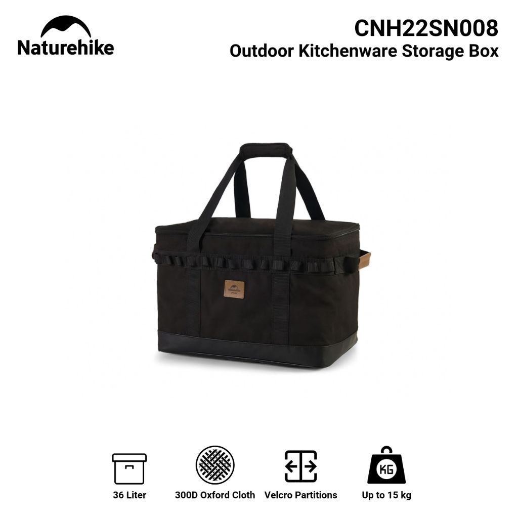 TAS WADAH PERALATAN MEMASAK NATUREHIKE CNH22SN008 OUTDOOR KITCHENWARE STORAGE BOX 36L MULTIPURPOSE B