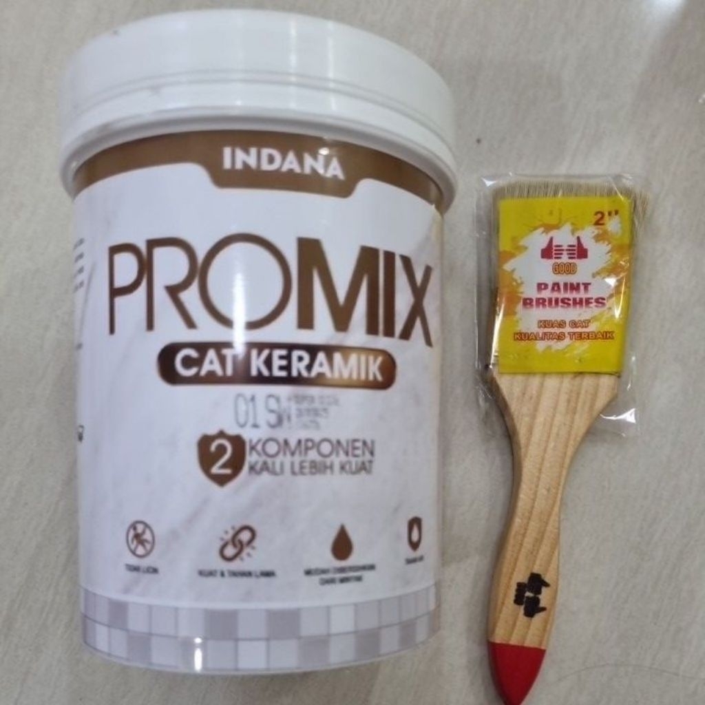 Cat keramik promix 1 kg free kuas 1½ inch