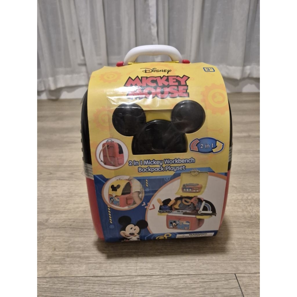Disney Mickey Mouse 2in1 Workbench Backpack Playset [Mainan Anak Baru, Jual Murah Kado]