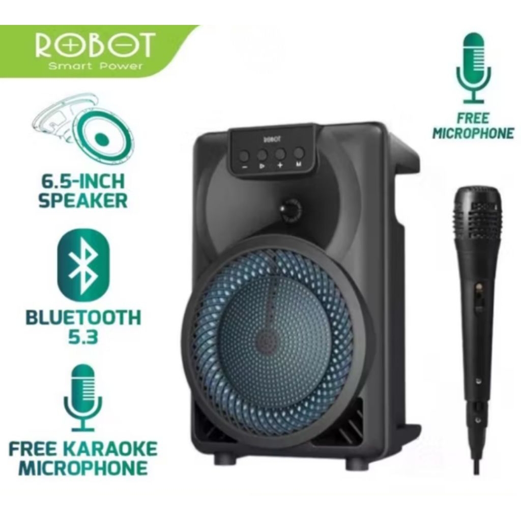 speaker bluetooth robot dengan mic kabel