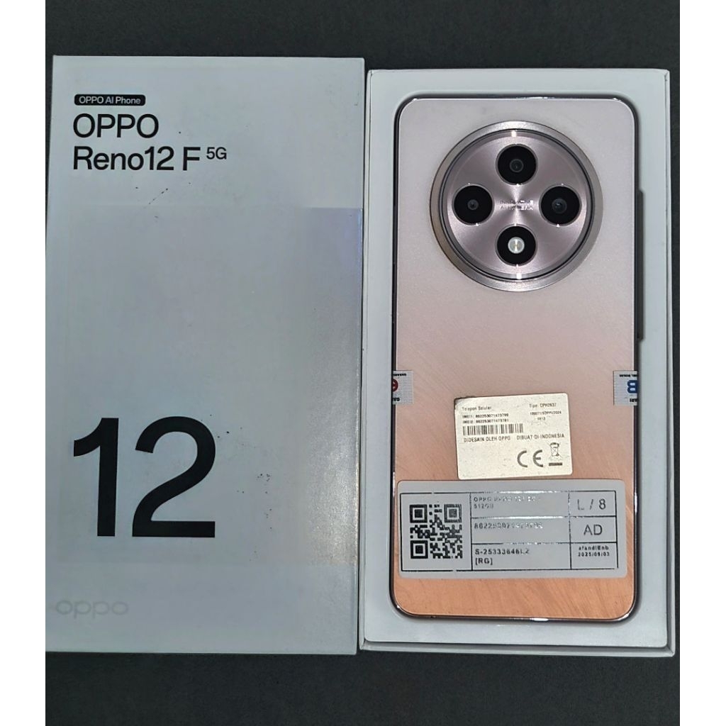 Oppo Reno 12F 5G 12/512GB Second Original No Minus