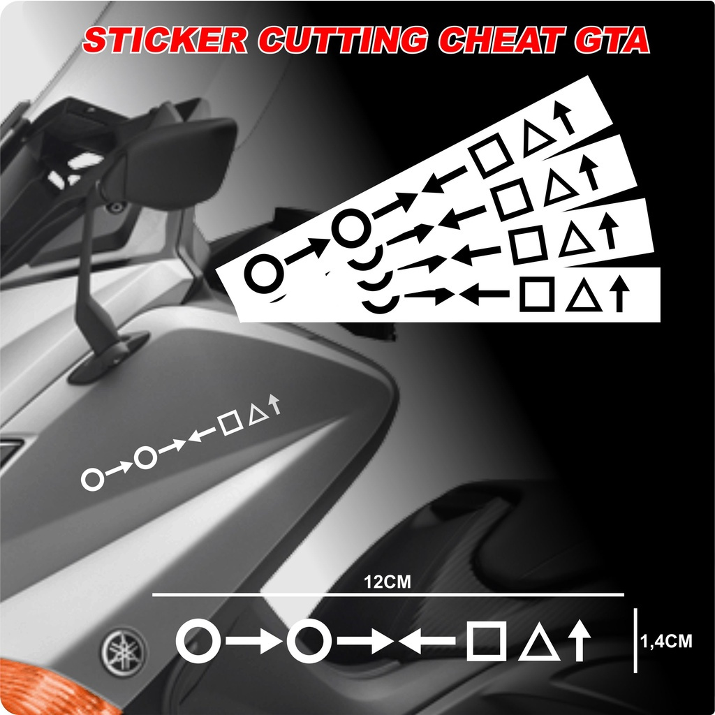 Cutting Stiker Game Cheat GTA Playstation Vinyl Stiker Cheat GTA Bebas Polisi Sticker Cutting Motor