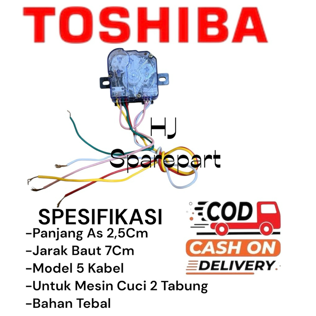 TOSHIBA Timer Wash Pencuci Mesin Cuci 2 Tabung - Timer Wash Mesin Cuci 5 Kabel