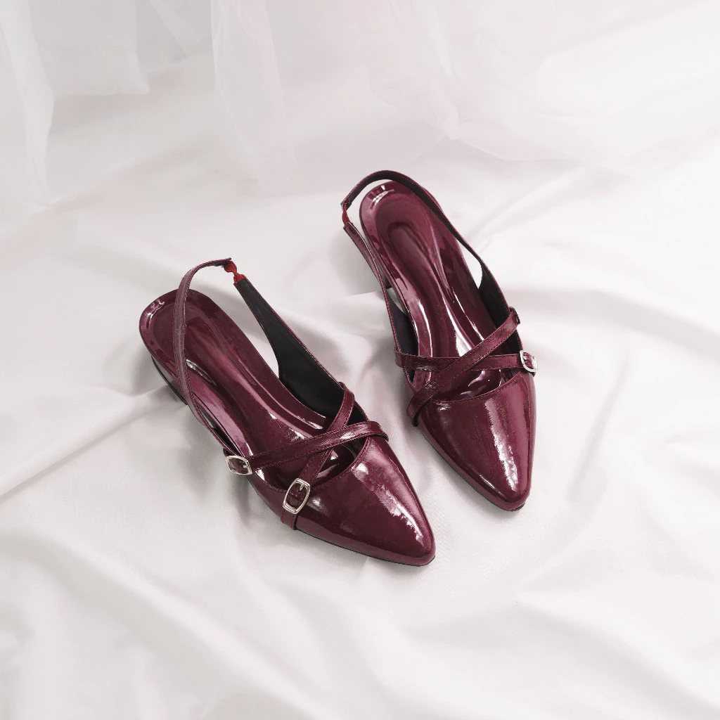 Pantofel wanita GIANNA tali gesper hak tahu 3cm