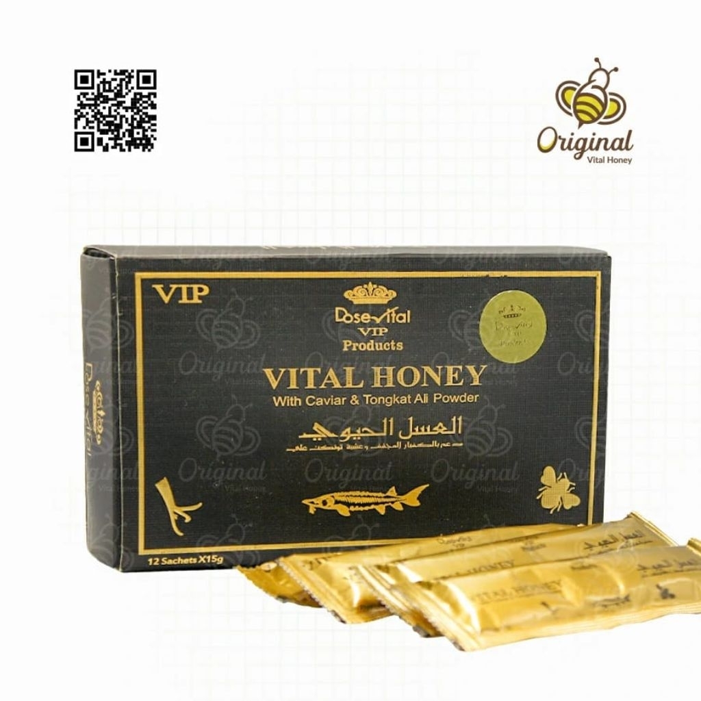 Madu Vital Honey Original Madu Pria Stamina 100% 1 Box 12 Sachet