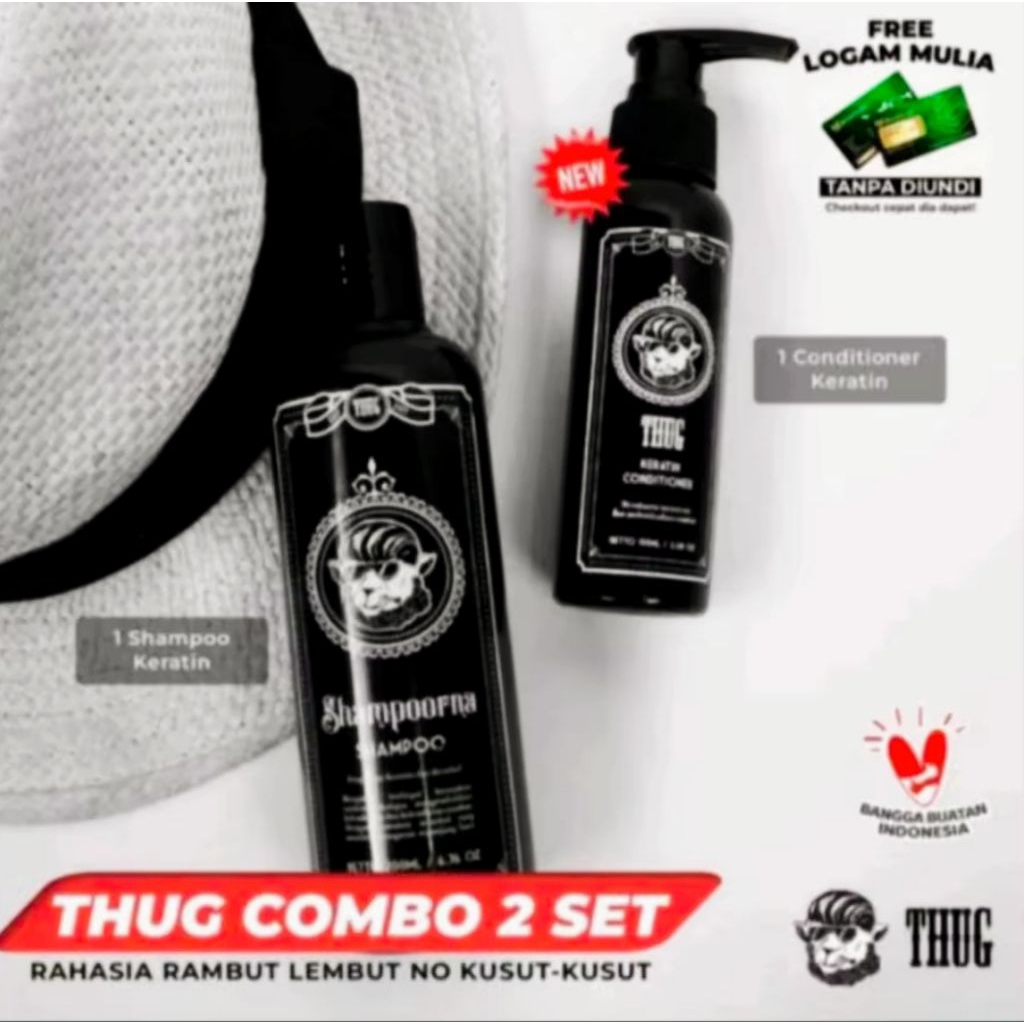 Shampoo Thug Samporna, Conditoner,mengatasi rambut keriting & meluruskan Rambut