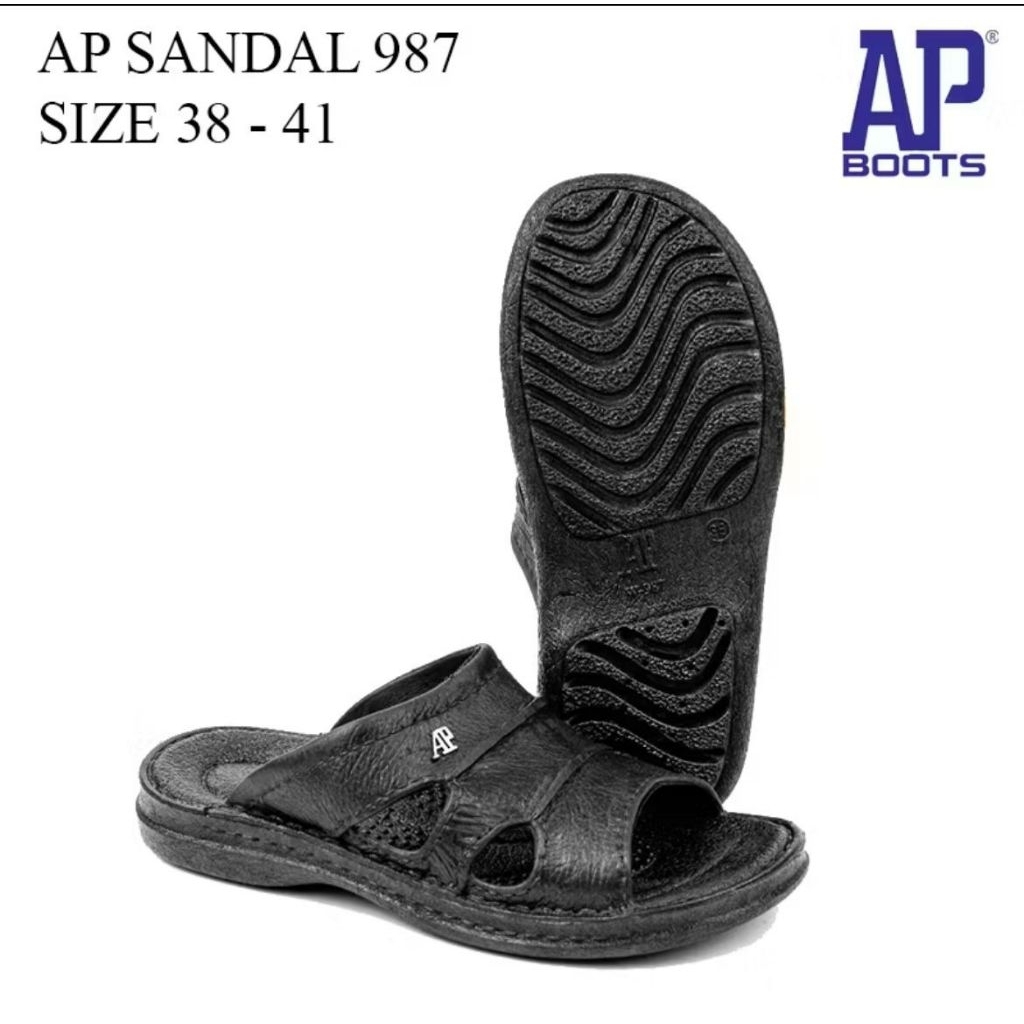 Sandal Slop AP 987 Hitam Pria - Sandal Slide