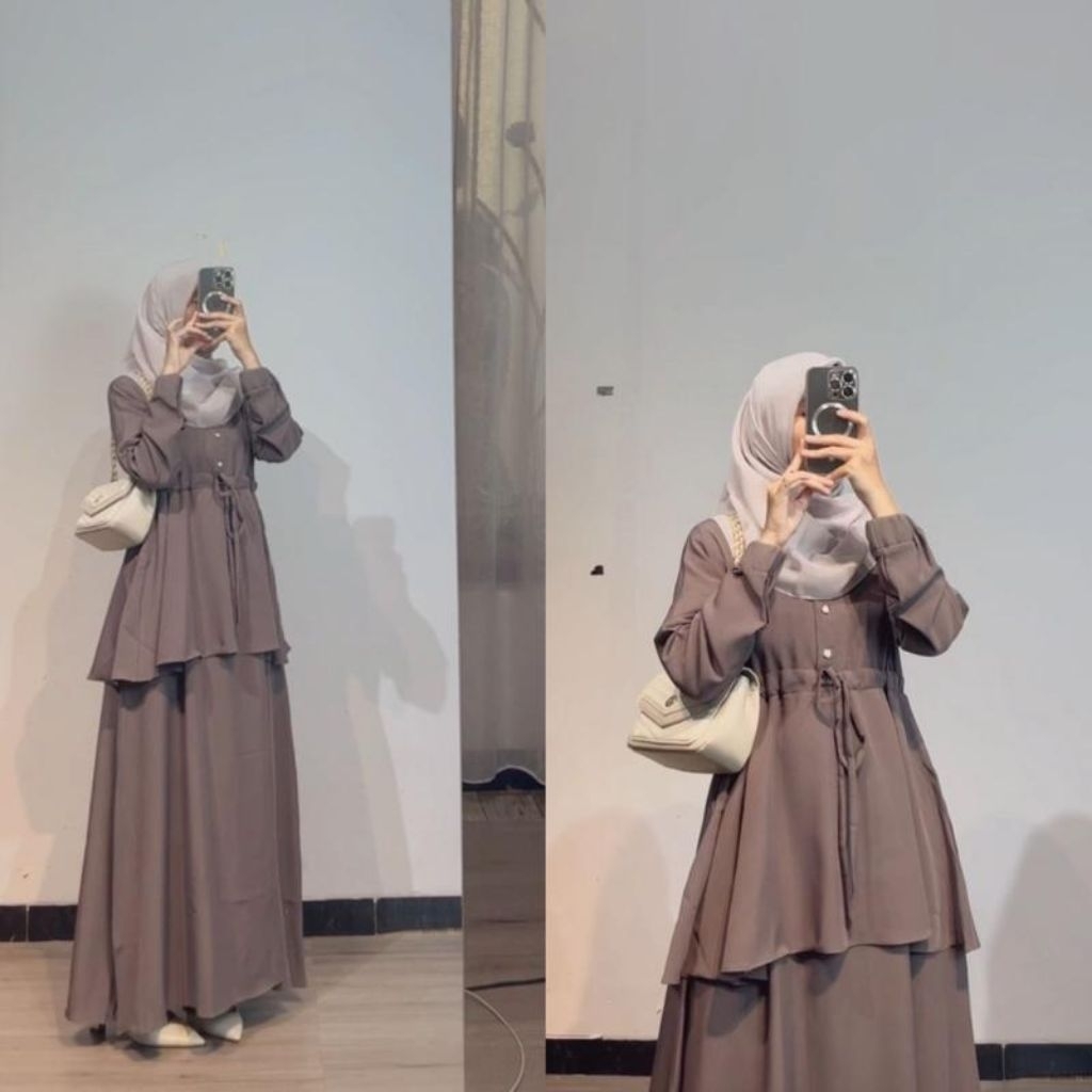 Dress Perempuan Dewasa Baju Syar'I Pakaian Bsju Wnta Muslimah Gmis Murah Remaja Bju Ibuibu Syari Gam