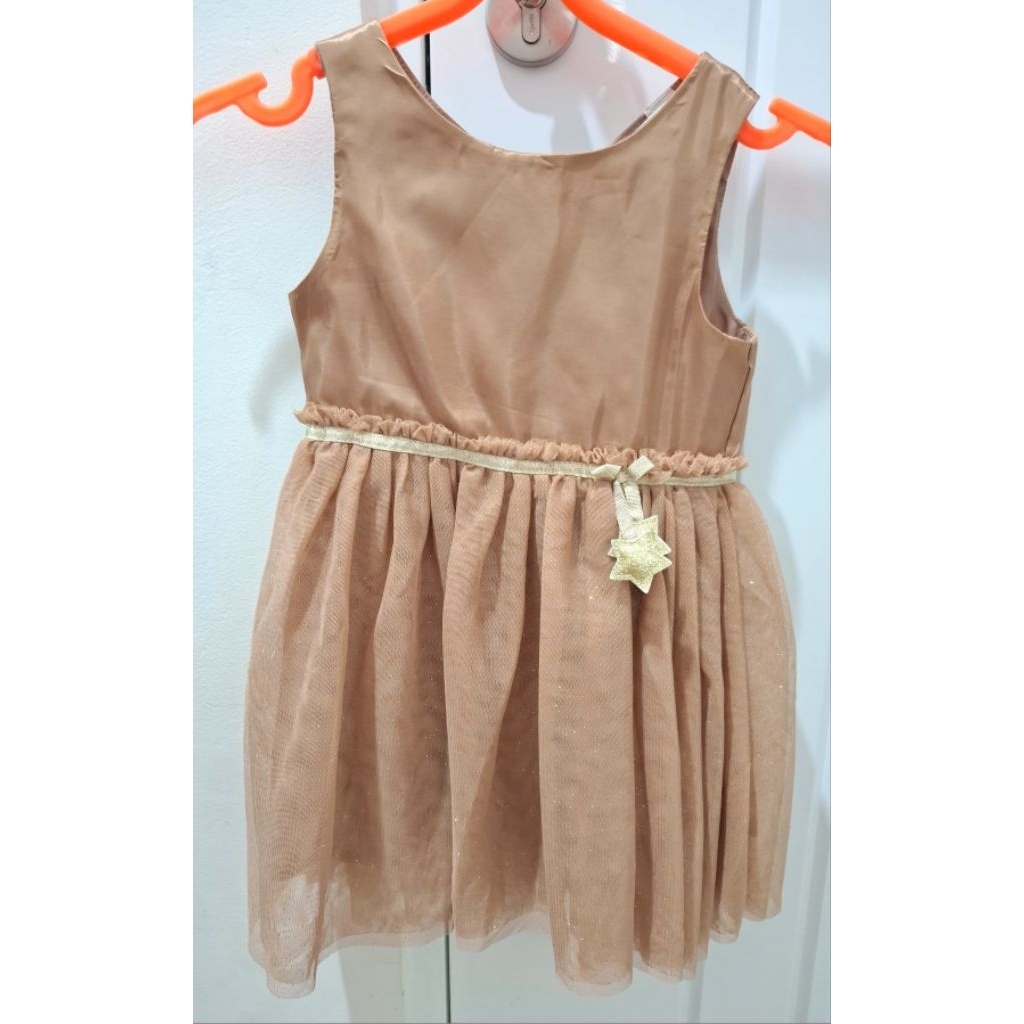 PRELOVED dress anak Hnm original warna gold tulle merah brokat elsa frozen unicorn sequin