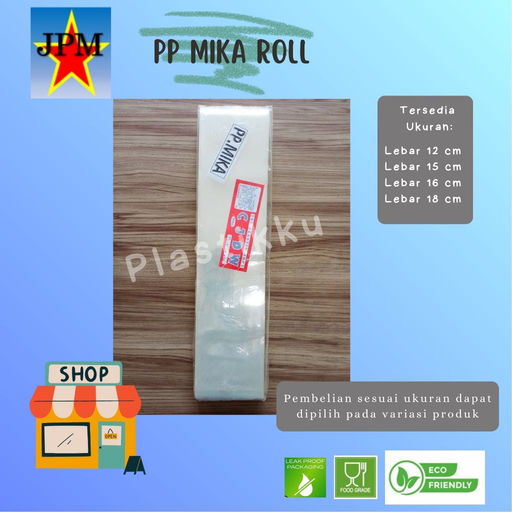 Plastik PP Mika Roll Lebar 12 15 16 18 CM / Plastik Mika PP Tebal Roll / Plastik Mika Roll / PP Mika