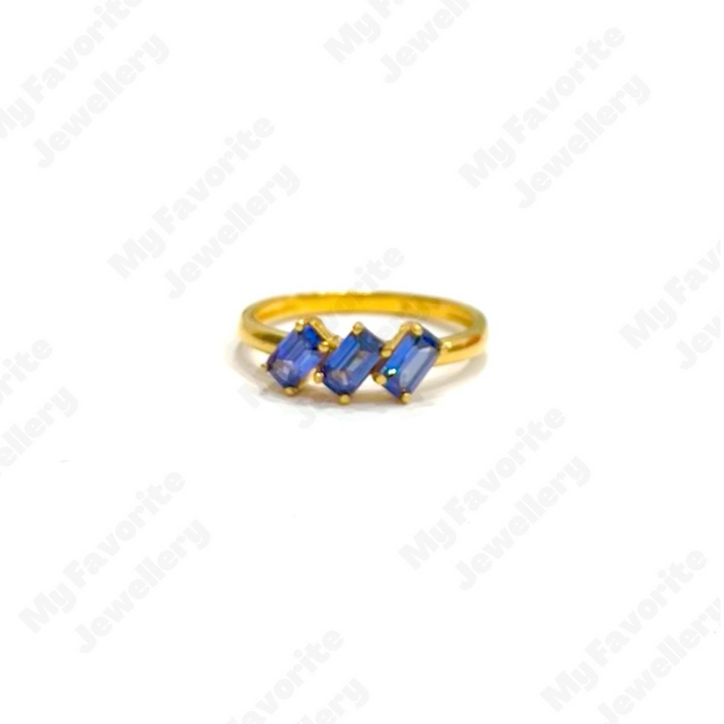 Cincin Permata Biru Uk12 EMAS ASLI Kadar 700 16K