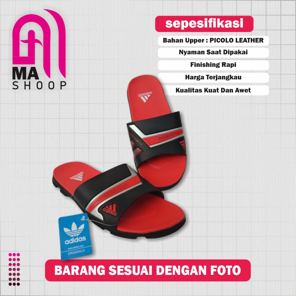 SANDAL PRIA DISTRO TERBARU NITRO HITAM MERAH.SANDAL SLIDE.SANDAL SELOP PRIA DEWASA