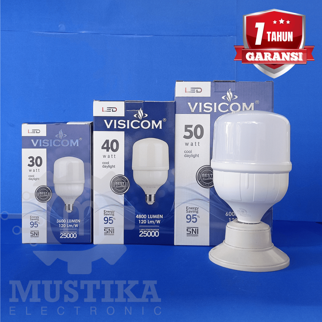 Visicom LED Kapsul Hemat Energi 95% Putih || Visicom LED Kapsul 30/40/50W Cahaya Putih