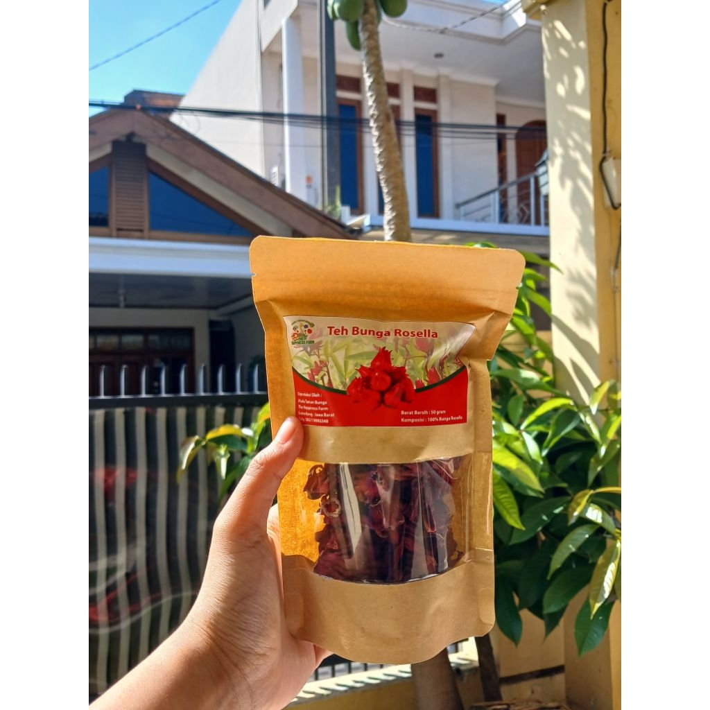 Teh Rosella Kering 50gr Organik – Bunga Rosella Asli Rasa Asam Manis Segar