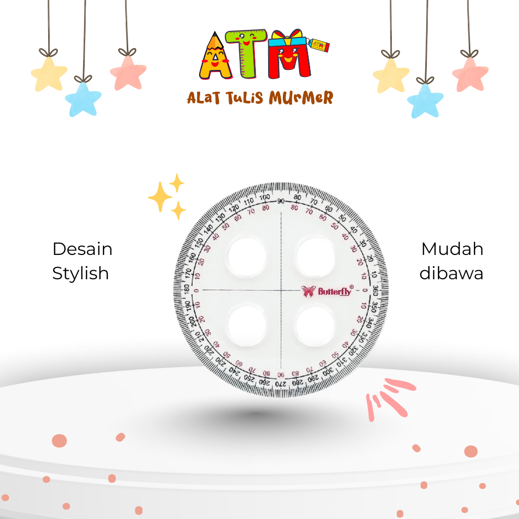 Busur Butterfly Ukuran 360 Derajat / Busur 360 Derajat 4 LUBANG