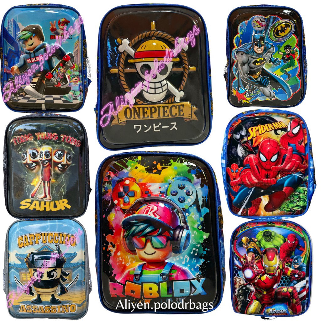 Aliyen - Tas ransel paud Astronot/ Roblox/ spiderman/boboiboy