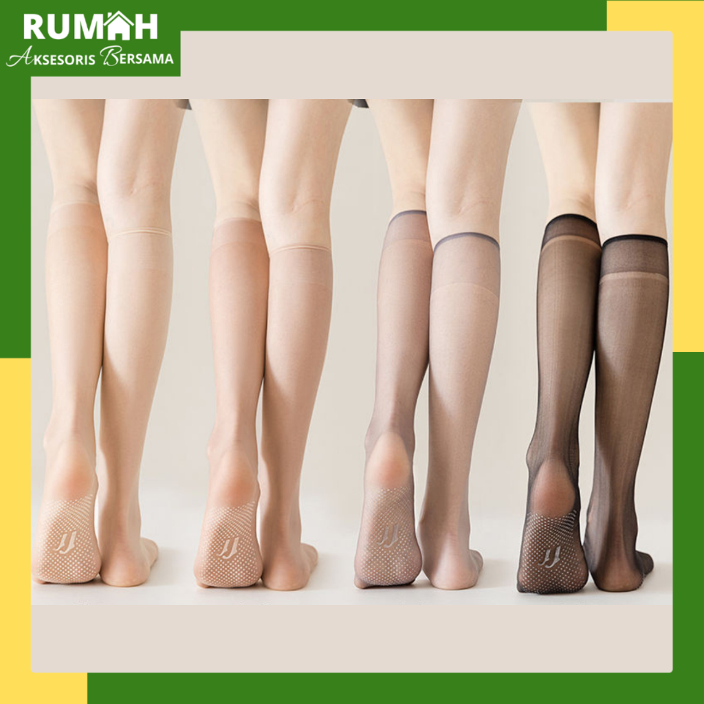 RAB KK708 Kaos Kaki Stocking Anti Licin Jempol Selutut Kaos Kaki Wanita Panjang Selutut Warna Kulit 