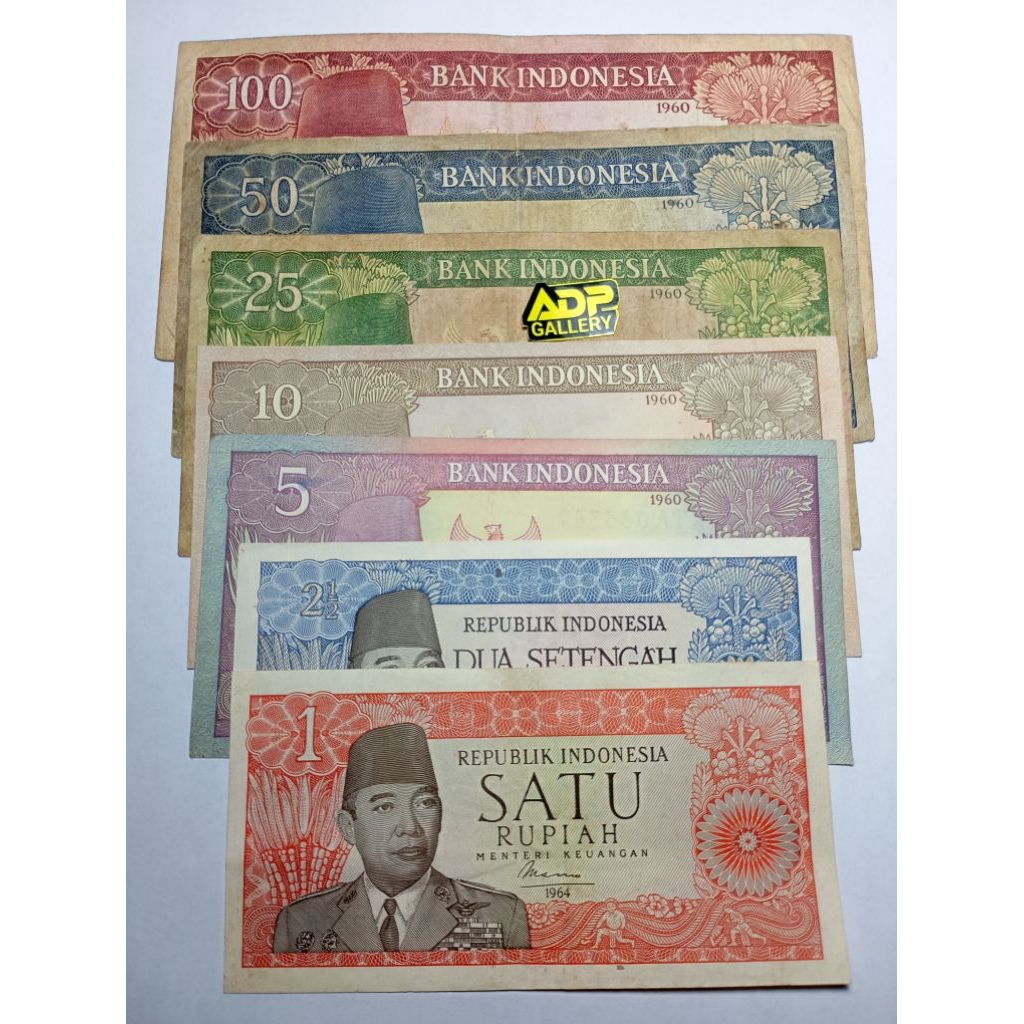 Uang kuno Asli indonesia seri Sukarno Paket Premium edisi koleksi 1-100 rupiah, Original