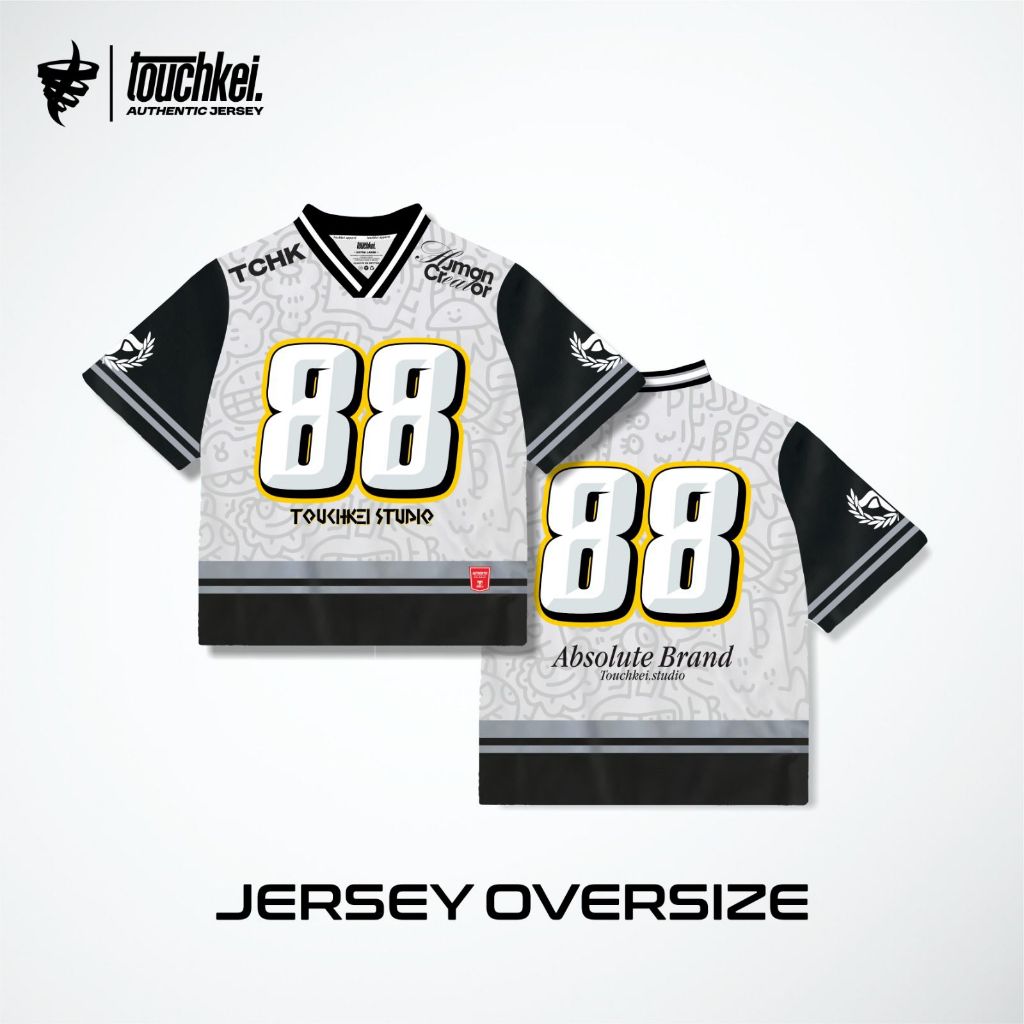 TOUCHKEI Jersey Oversize Nomor 88 / Jersey Unisex Pria Wanita / Jersey Streetwear / Vintage Baseball