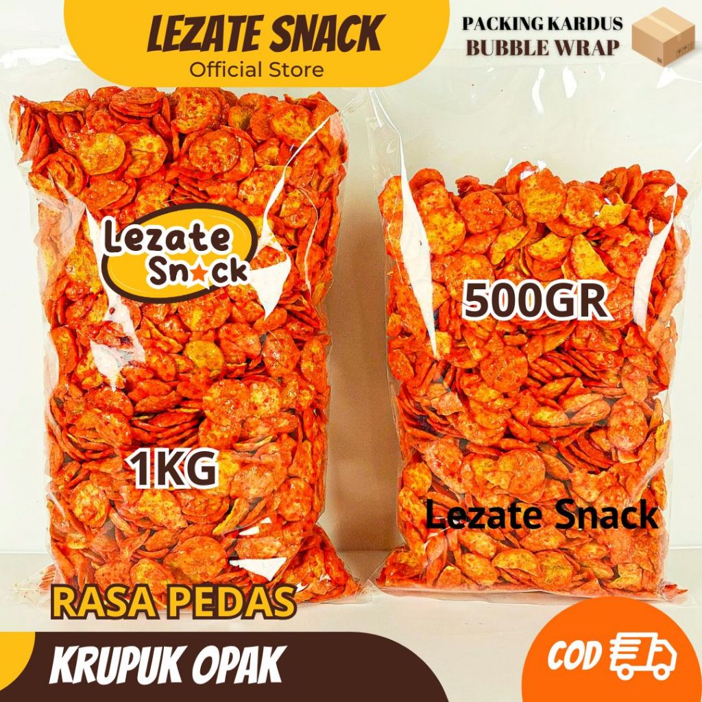 Opak Medan Mini 1KG Rasa Pedas Kiloan Murah Renyah / Opak Singkong Pedas Manis Balado Opak Koin Ment