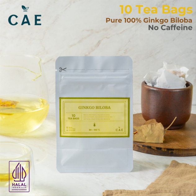 GINKGO BILOBA 10 TEA BAGS Leaf Teh Daun Gingko Biloba Pat Ko Herbal