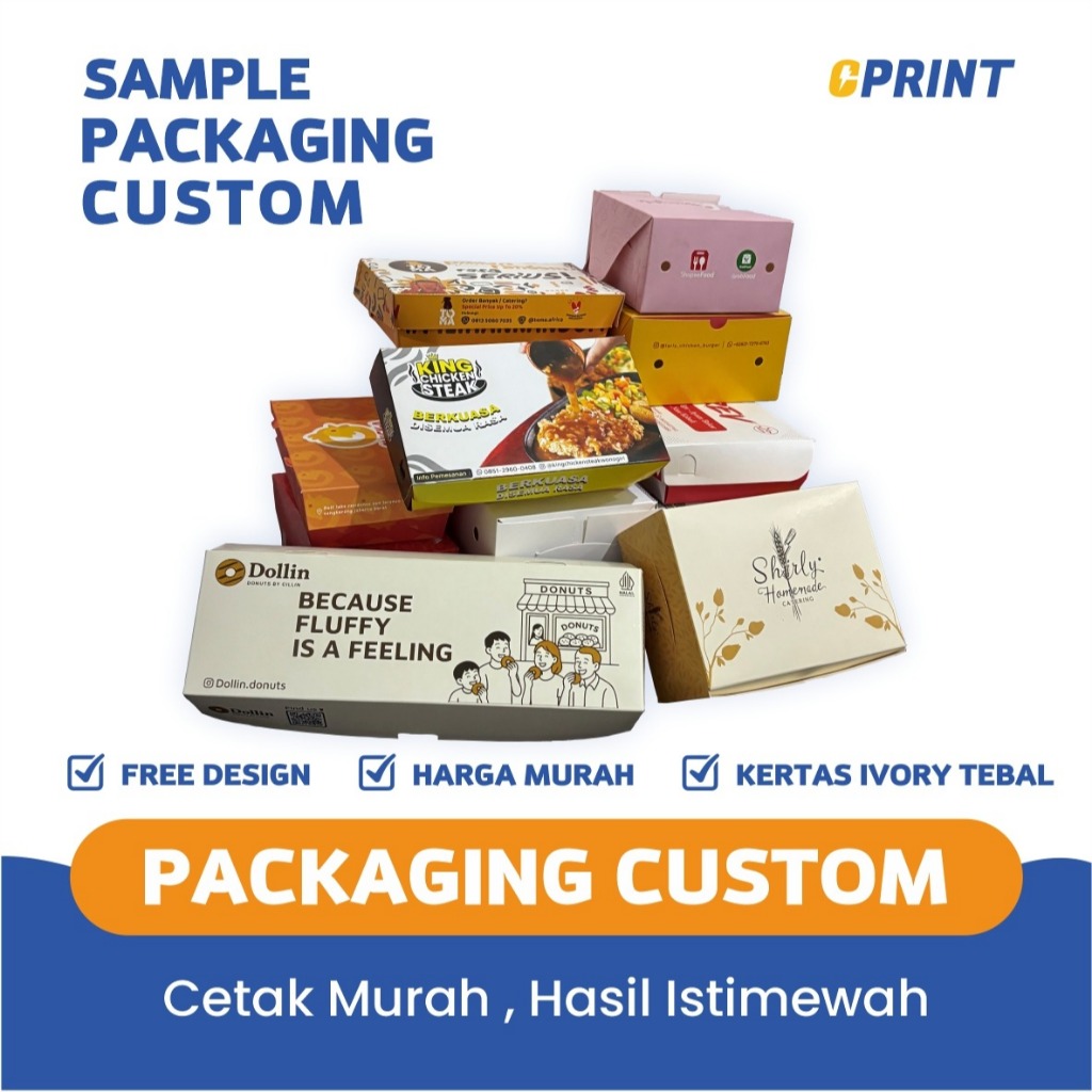 Sample Packaging Custom F&B – Snack box, Martabak box DLL