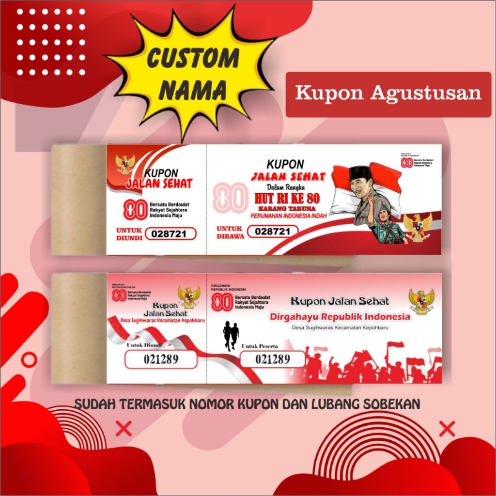 Kupon Agustus Kupon Jalan Sehat Isi 100 lembar