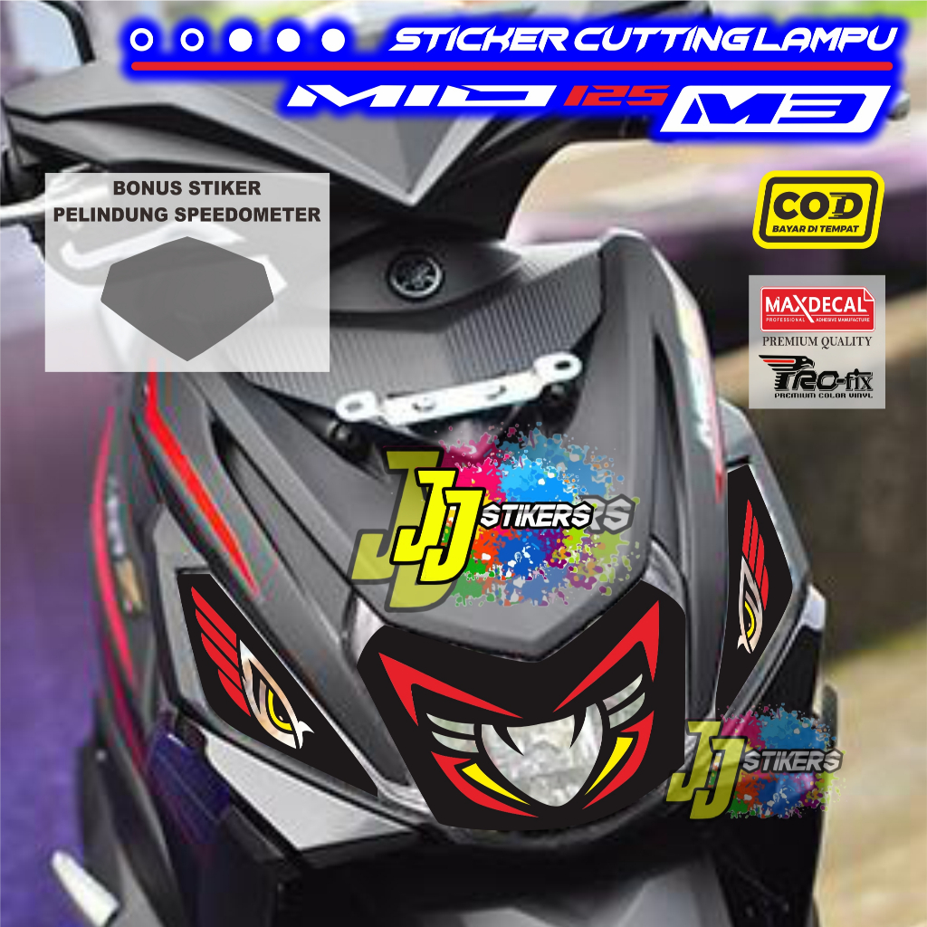Sticker Variasi lampu Depan Mio M3 Stiker Cutting