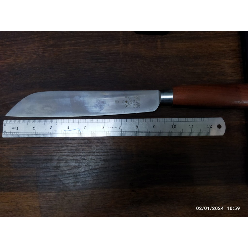 Friedr Herder Pisau Solingen Cap Garpu Gagang Kayu 9 Inch
