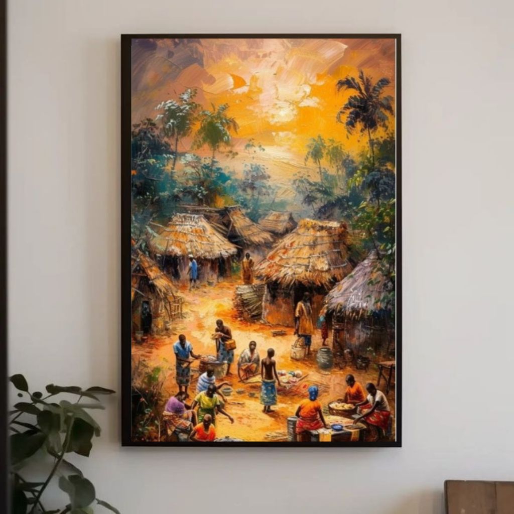 POSTER CETAK, LUKISAN ABSTRAK, hiasan dinding, lukisan cetak, tanpa bingkai