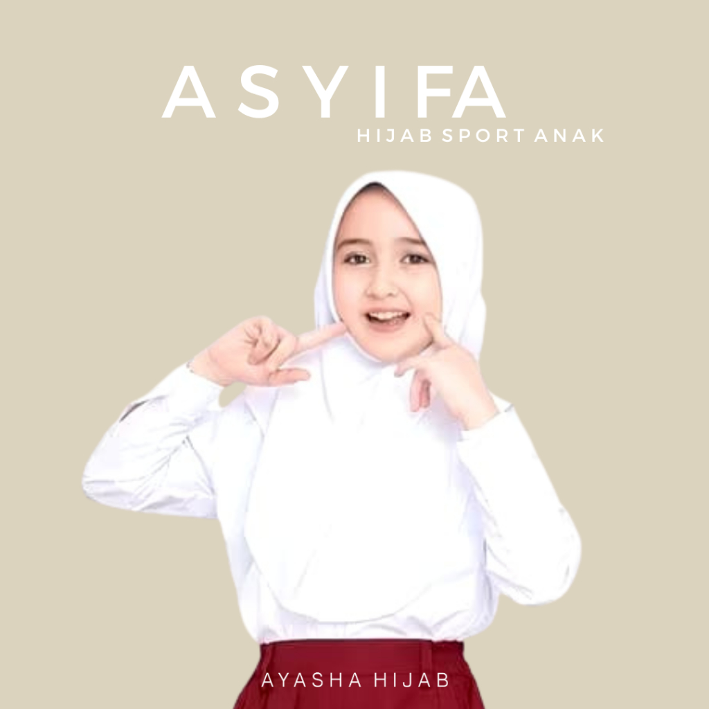 Ayasha - Asyifa Hijab Sport Anak | Hijab Anak | Kerudung Anak | Khimar Sport Anak