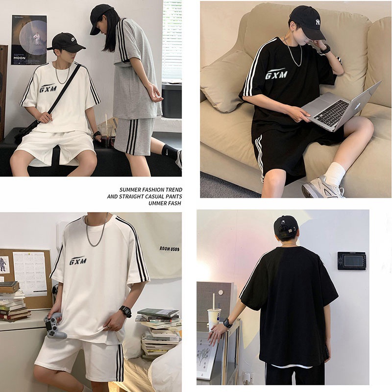 setelan olahraga pria one set pria baju pria korean style baju pria one set kaos one set oversize ke