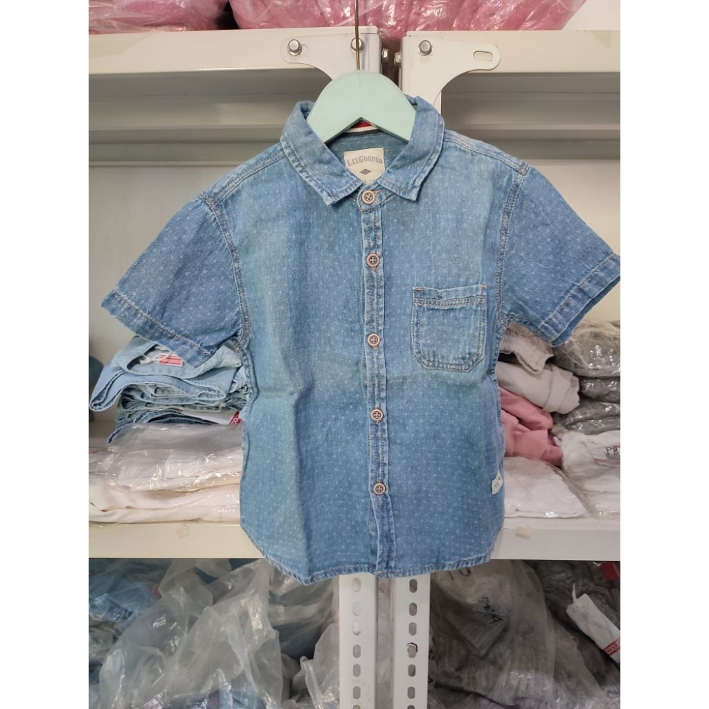 4 th DEFECT turun warna Kemeja denim anak laki-laki Brand Lee Cooper