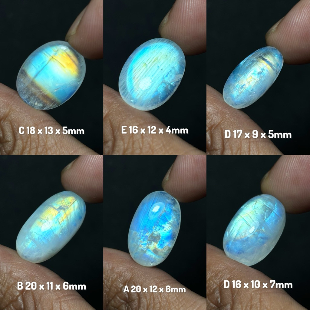batu biduri bulan multicolor / moonstone super asli 100%
