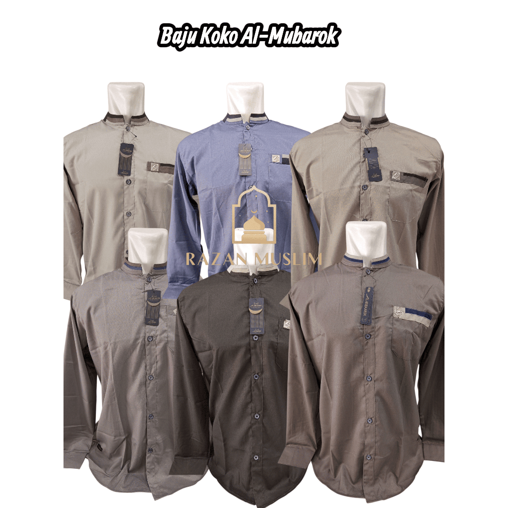 Al-Mubarok - Baju Koko Pria Dewasa Lengan Panjang – Bahan Toyobo Premium, Nyaman & Elegan