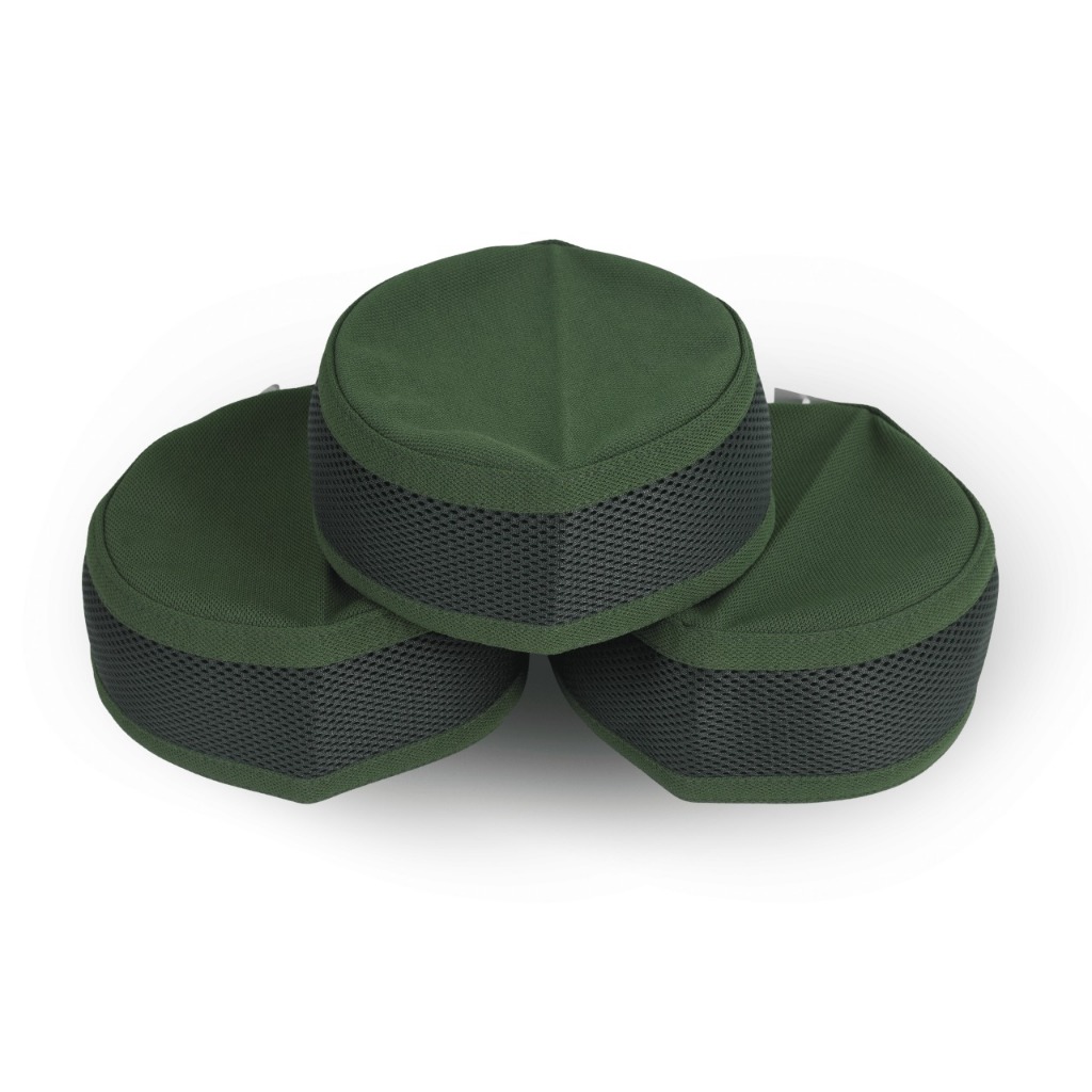 Peci Kopiah Talibann Hijau Muda mix Hijau Tua Motif Lubang Kecil