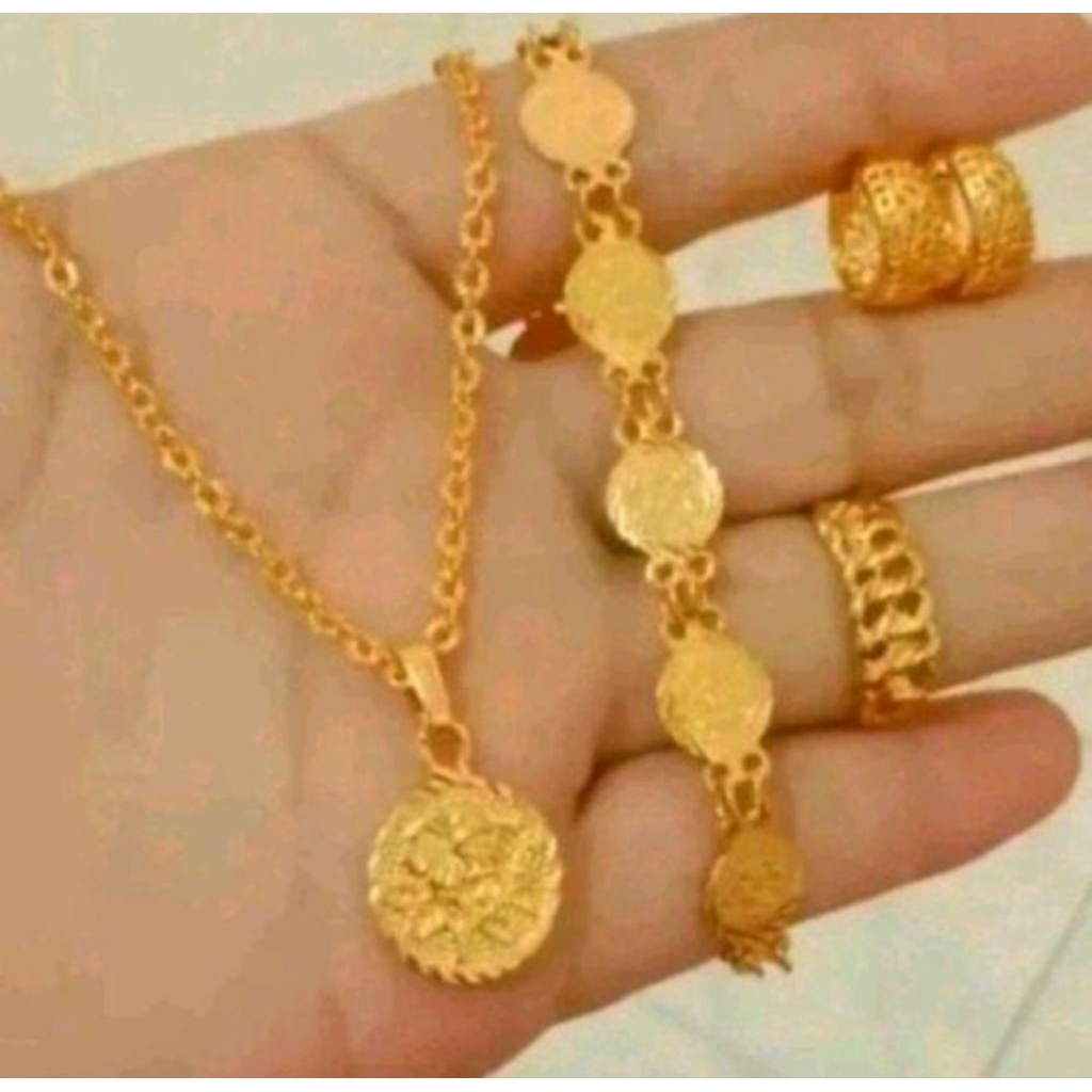 Set Perhiasan Koin Titanium Anti Luntur