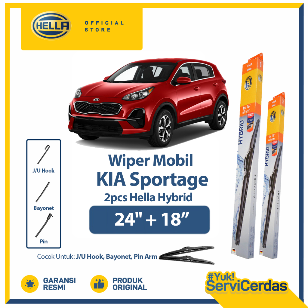 Wiper Mobil KIA Sportage 24" + 18" (2pcs) - HELLA Hybrid