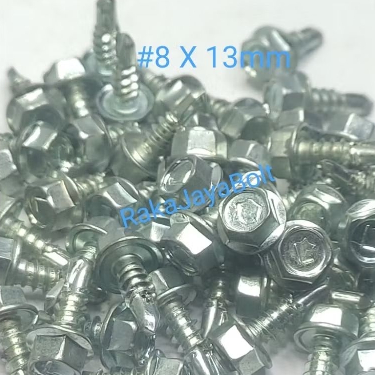 Baut Roofing/Sekrup/Baut Baja Ringan #8x13mm