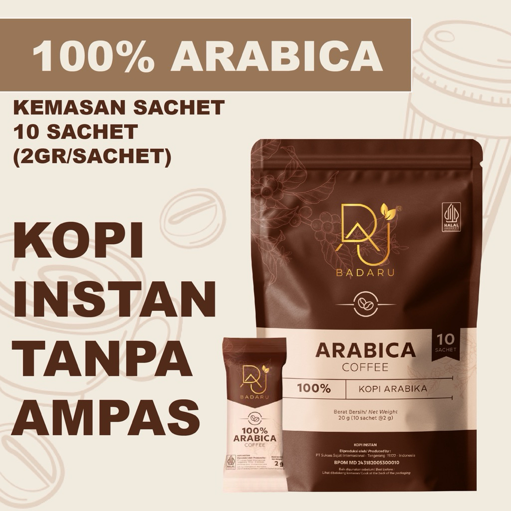 KOPI BADARU isi 10 sachet KOPI ARABIKA ESPRESSO INSTAN TANPA AMPAS