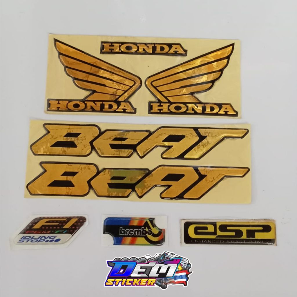Stiker Emblem BEAT paketan ,emblem satu set untuk motor beat