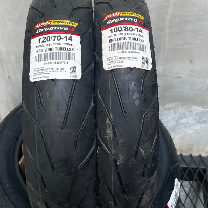 PAKETAN BAN MATIC DEPAN BELAKANG VARIO 150 VARIO 160 PCX 150 ASPIRA PREMIO SPORTIVO 2 UKURAN 100/80-