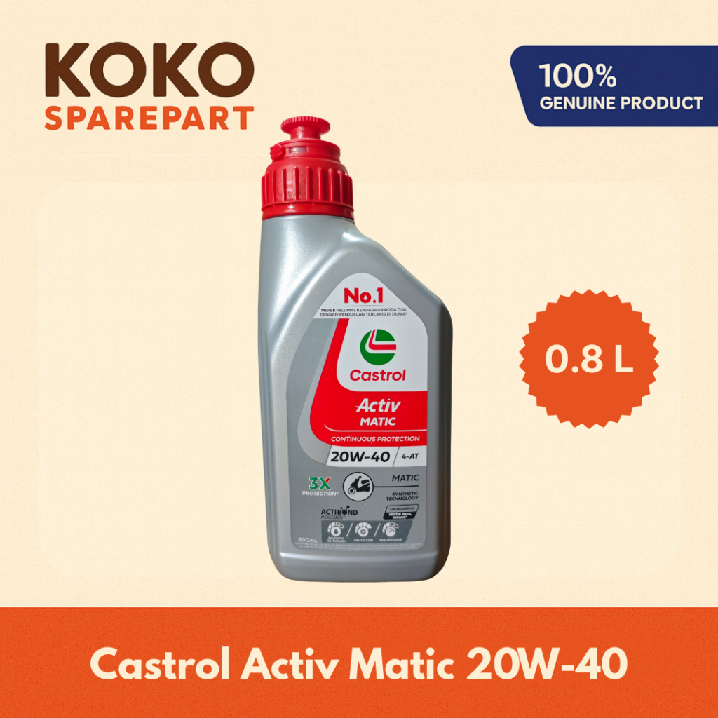 Castrol Activ Matic 20W-40 0,8L Oli Motor Matic Castrol Activ Matic 20W-40 800ML 4-AT