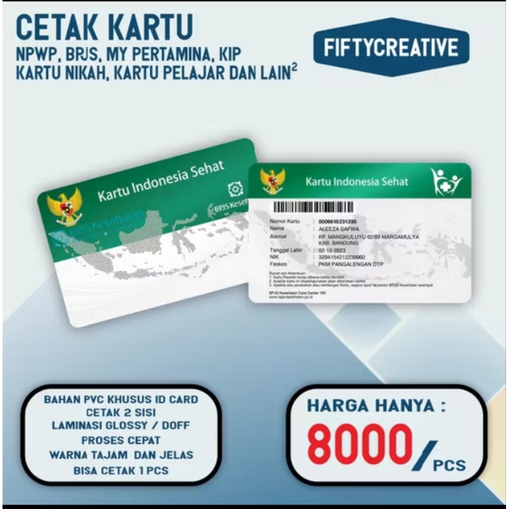 Cetak kartu BPJS/NPWP