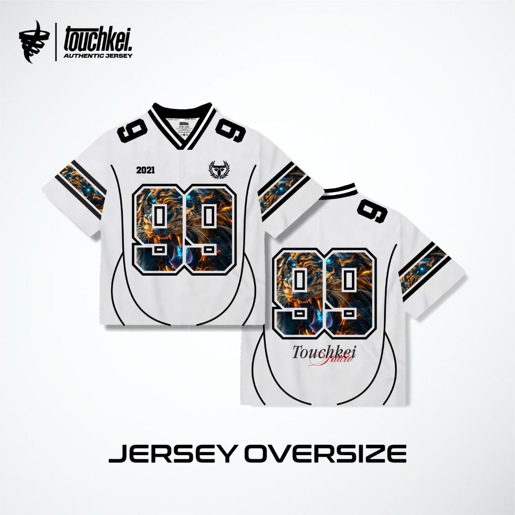 TOUCHKEI Jersey Oversize Nomor 99 / Jersey Unisex Pria Wanita / Jersey Streetwear / Vintage Baseball