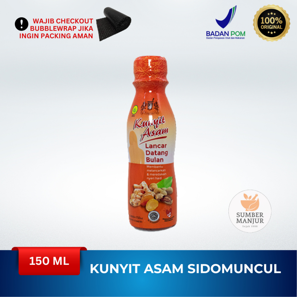 SIDOMUNCUL KUNYIT ASAM LANCAR DATANG BULAN ISI 150 ML