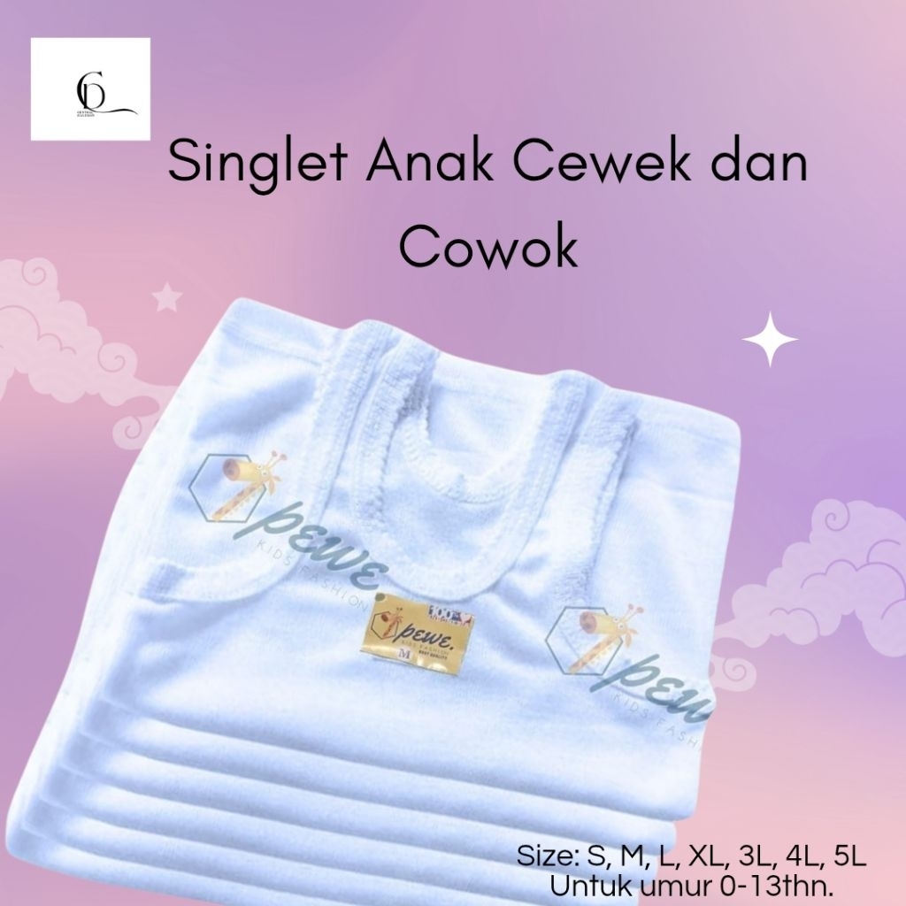 1/2lusin kaos dalam anak putih polos tanpa bolong/kaos dalam anak laki-laki putih polos/singlet anak