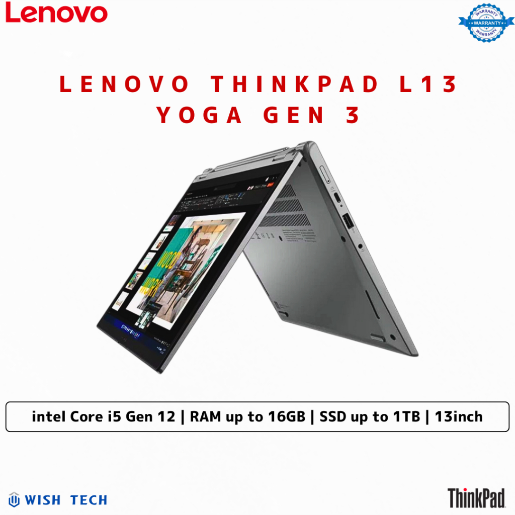 Laptop Lenovo ThinkPad L13 Yoga Gen 3 2in1 Intel Iris XE / Layar Display 13inch Full HD Touchscreen 