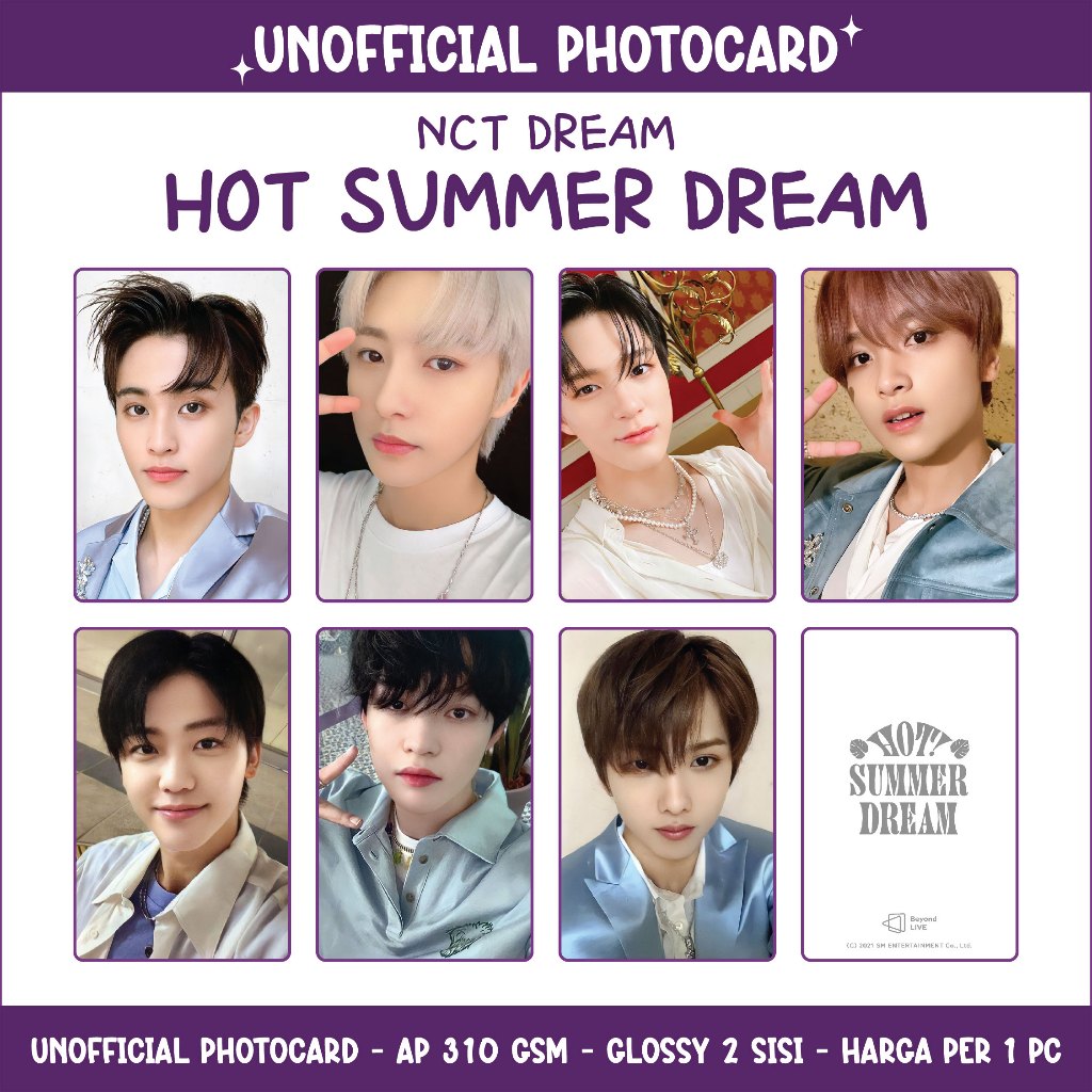 UNOFFICIAL PHOTOCARD NCT DREAM - HOT SUMMER DREAM
