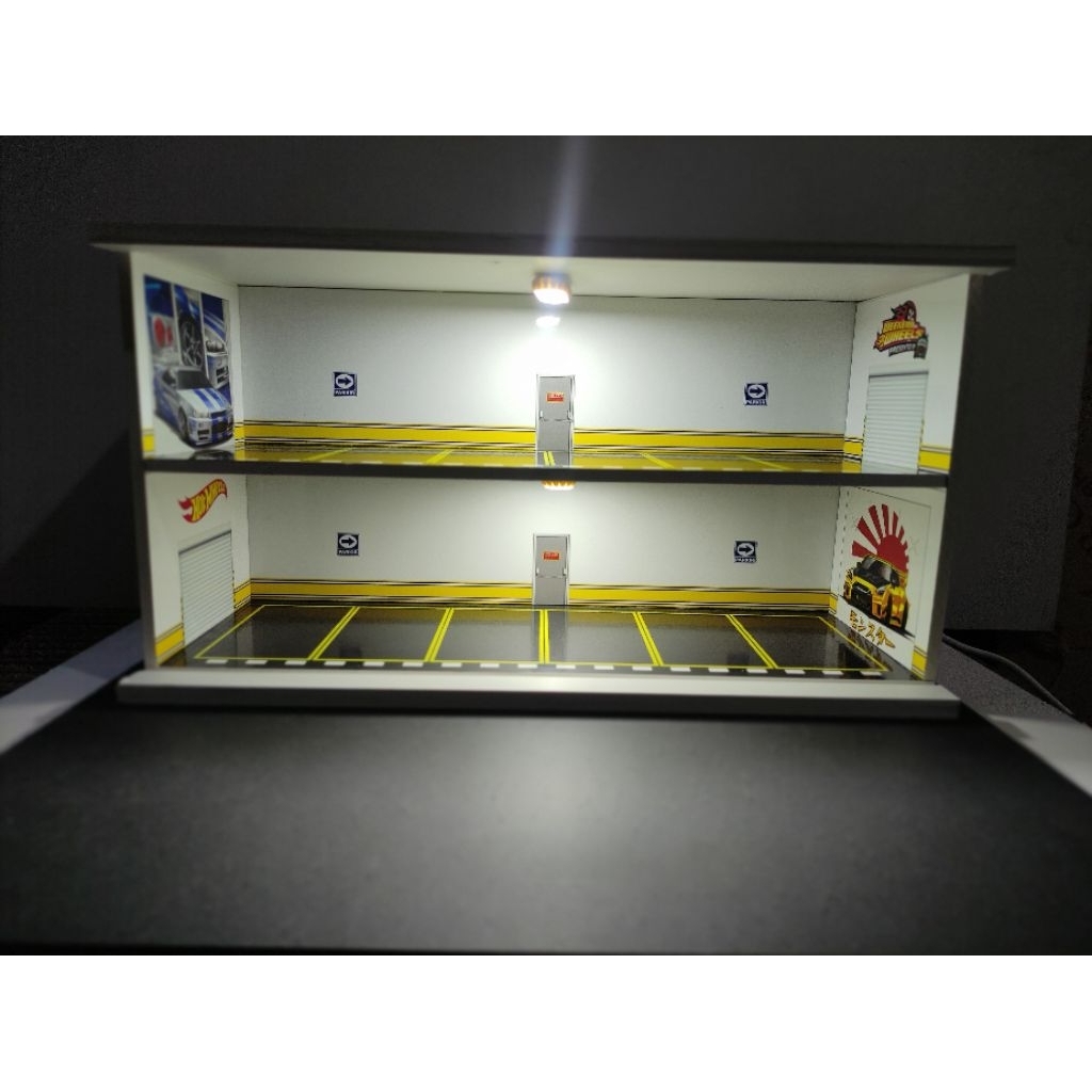 Diorama hotwheels skala 1:64/diorama parking park 2 lantai/diorama/hotwheels/diecast/diorama basemen